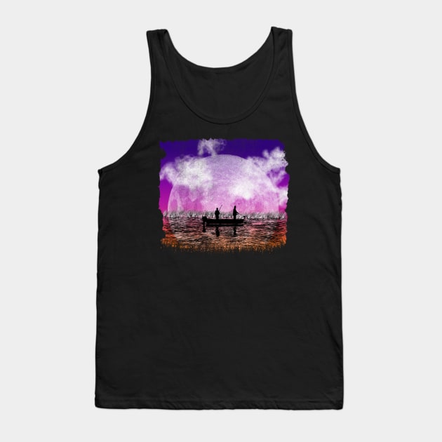 Night Fishing - Purple Haze Tank Top by MerlinArt